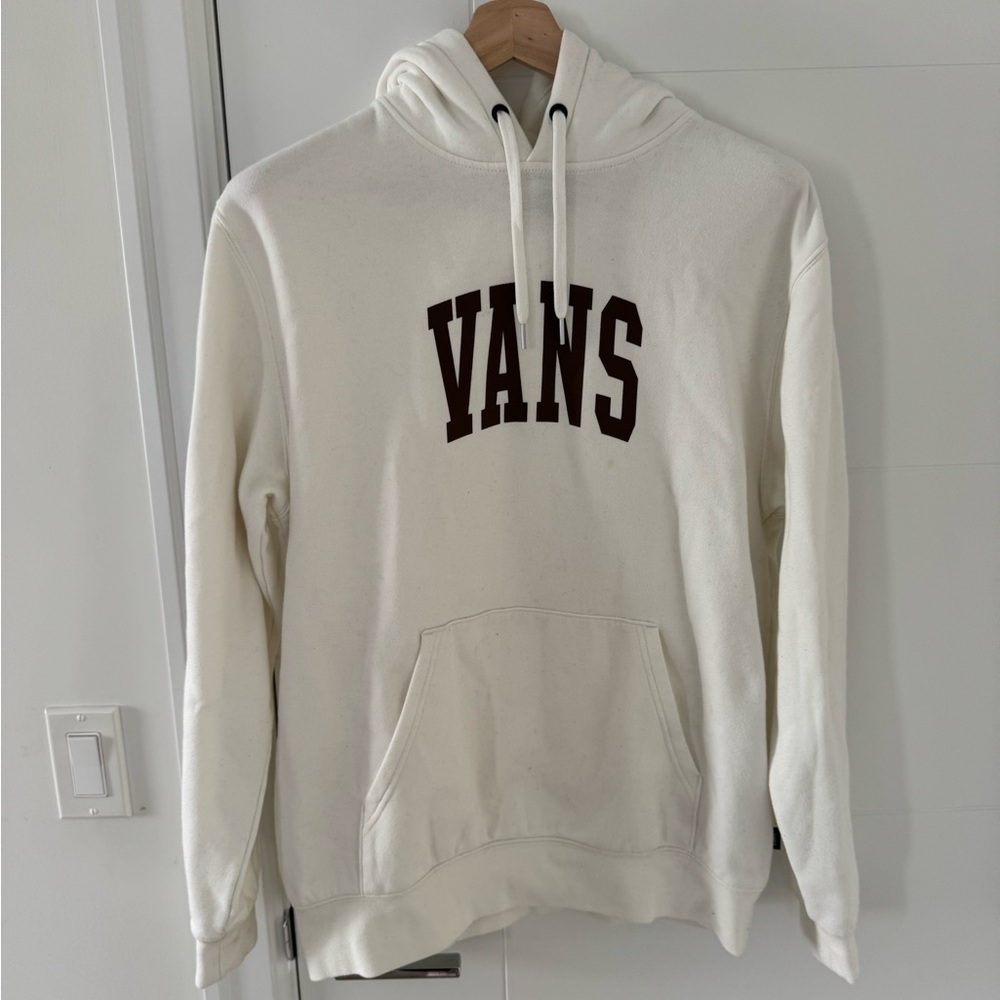 Vans White Hoodie with brown logo